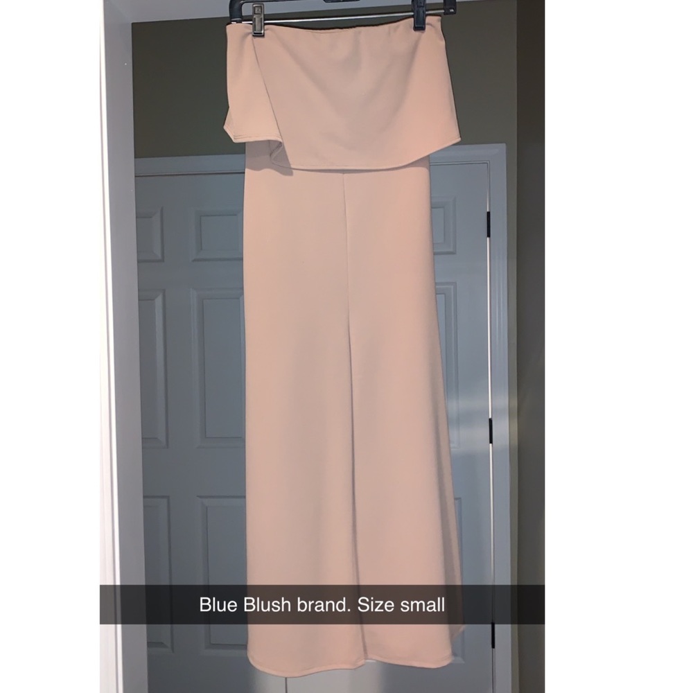Tan Strapless Jumpsuit - image 1